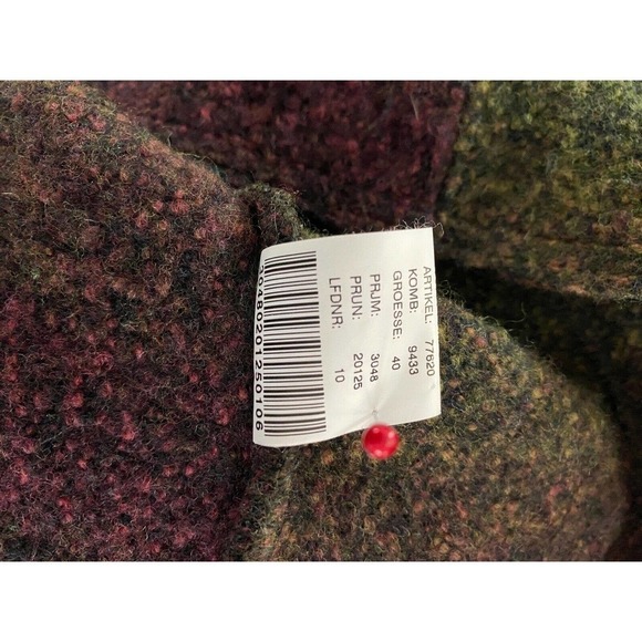 Geiger 100% wool Austria green / mauroon front zip jacket size 40 / US 10 - Picture 8 of 8